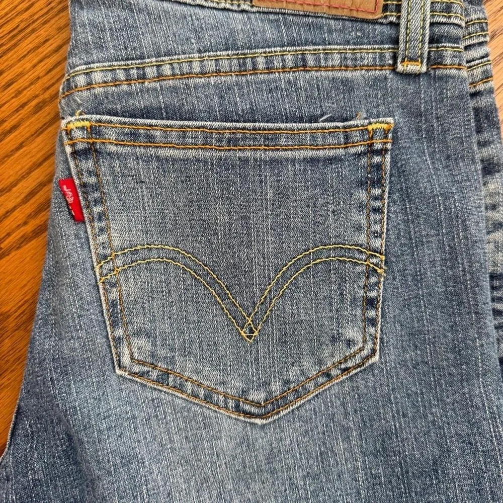 vintage levis 501 boot cut blue cotton spandex jeans women's size 5 western